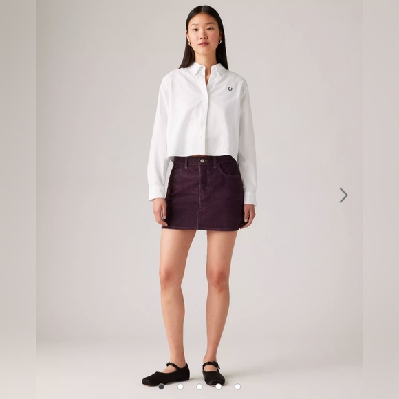 Levi's Icon Corduroy Plum Perfect Rich Purple Mini Skirt NWT Size 31 - Picture 1 of 8